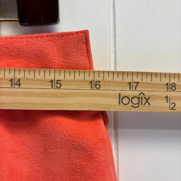 Vintage Samuel Robert Womens Faux Suede Secretary Straight Skirt Size L Coral - Picture 4 of 7